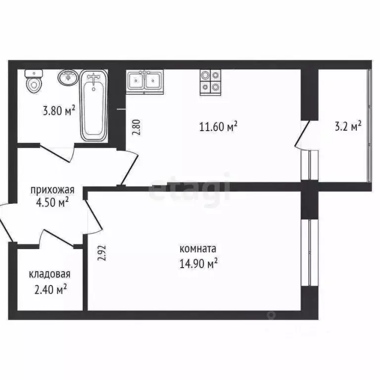 1-к кв. Краснодарский край, Краснодар Музыкальный мкр, ул. Имени ... - Фото 2