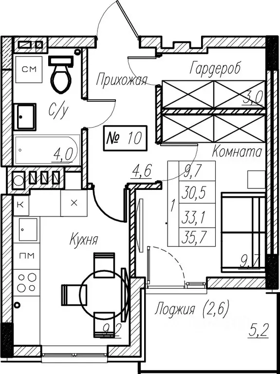 1-к кв. Калининградская область, Пионерский  (33.1 м) - Фото 1
