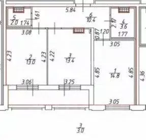 2-к кв. Санкт-Петербург Общественный пер., 5 (57.2 м) - Фото 2