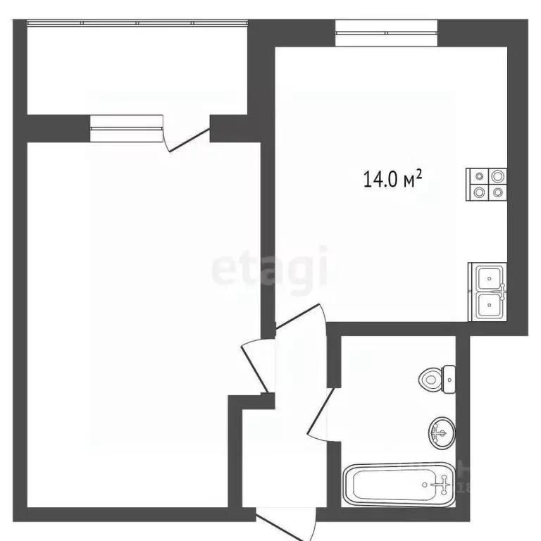 1-к кв. Ростовская область, Батайск Комсомольская ул., 127 (40.0 м) - Фото 2