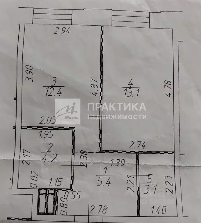 1-к кв. Москва № 2 кв-л, 5с4 (38.0 м) - Фото 1