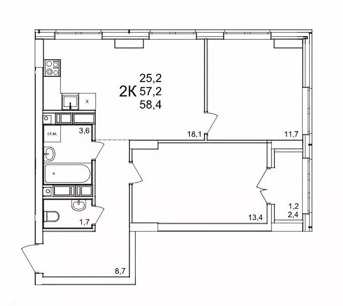 2-к кв. Нижегородская область, Нижний Новгород д. Анкудиновка, КМ ... - Фото 1