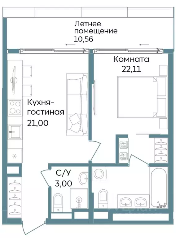 2-к кв. Крым, Саки ул. Морская (56.67 м) - Фото 0
