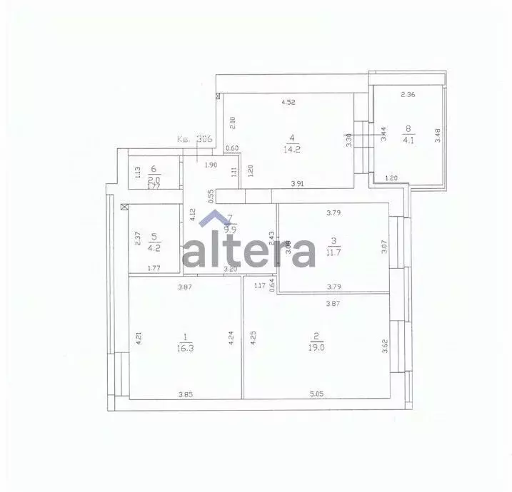 3-к кв. Татарстан, Казань ул. Фикрята Табеева, 1 (77.3 м) - Фото 1