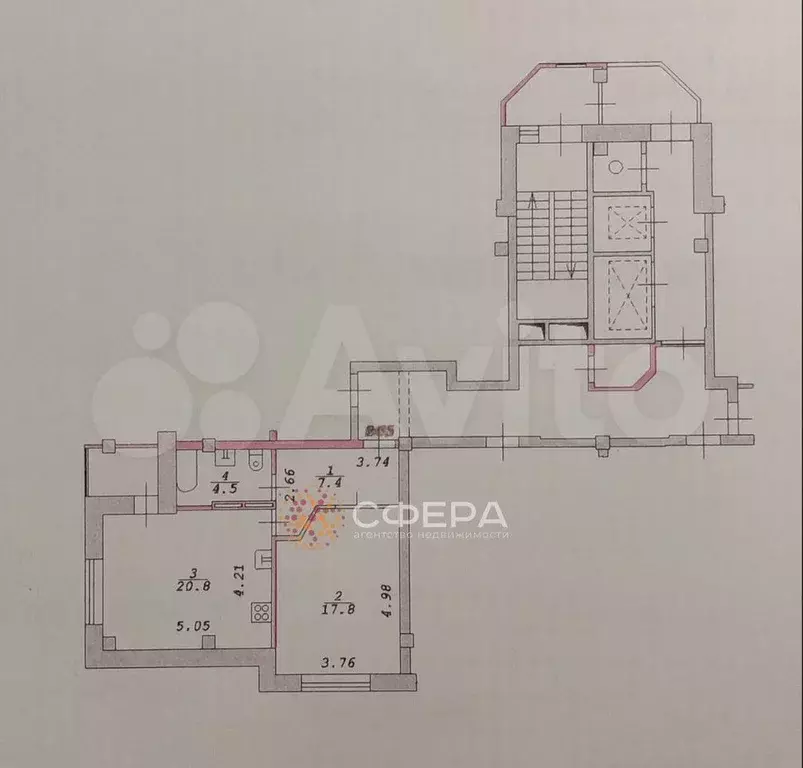 2-к. квартира, 51 м, 5/17 эт. - Фото 0