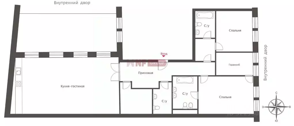 3-к кв. Москва ул. Большая Полянка, 11/14С1 (194.6 м) - Фото 2