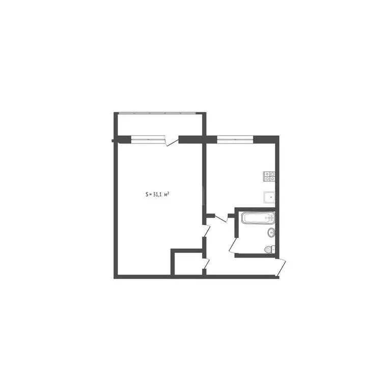 1-комнатная квартира: Бийск, улица 8 Марта, 22 (31.1 м) - Фото 1
