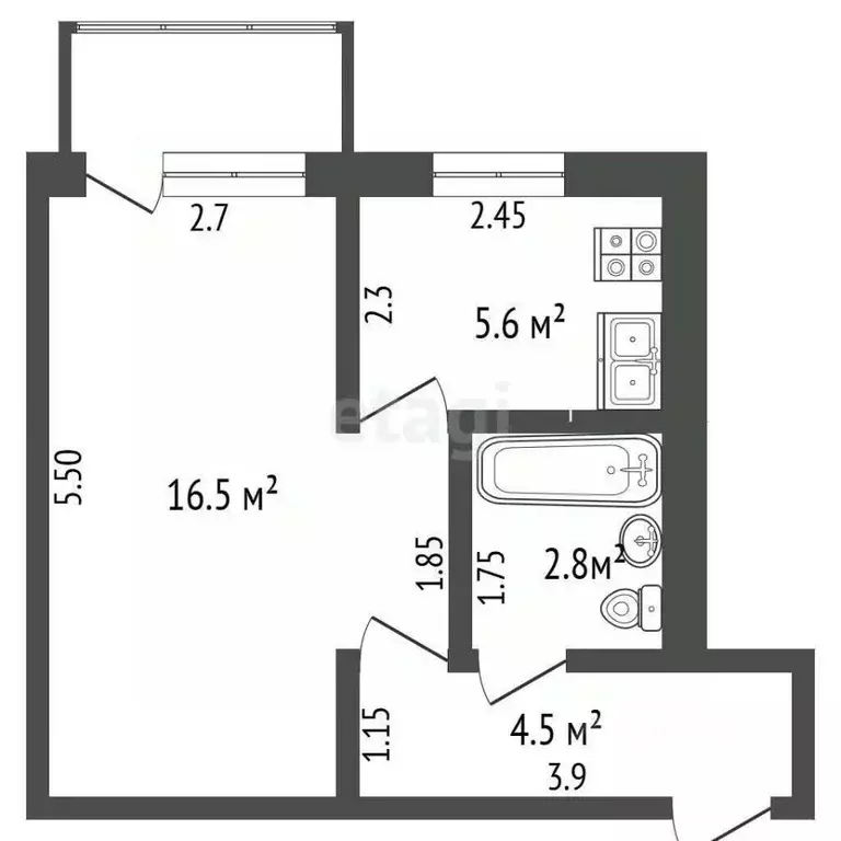 1-к кв. Мордовия, Саранск просп. 50 лет Октября, 36 (29.7 м) - Фото 1