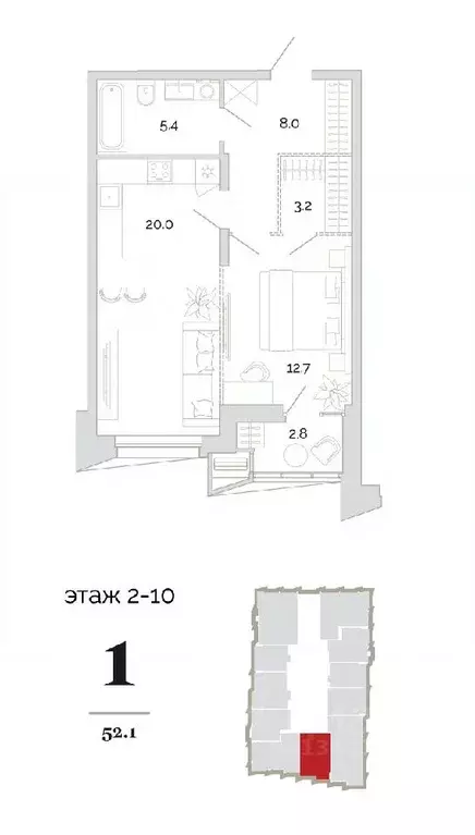 1-к кв. Пензенская область, Пенза проезд 2-й Свердлова, 4 (52.1 м) - Фото 0