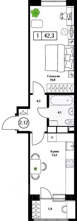 1-к кв. Московская область, Пушкино Пушкино Град жилой комплекс, к2 ... - Фото 1