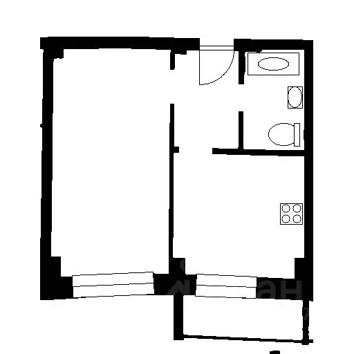 1-к кв. Новосибирская область, Новосибирск Спортивная ул., 13 (38.0 м) - Фото 2