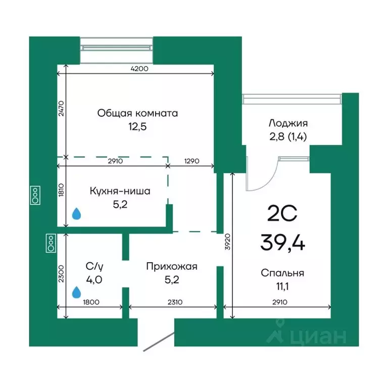 2-к кв. Алтайский край, Барнаул Просторная ул., 390к2 (39.4 м) - Фото 0