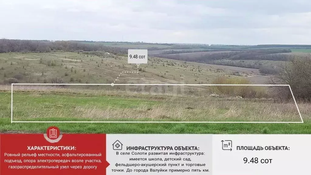 Участок в Белгородская область, Валуйский муниципальный округ, с. ... - Фото 2
