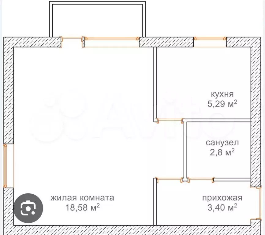 1-к. квартира, 30 м, 2/4 эт. - Фото 0