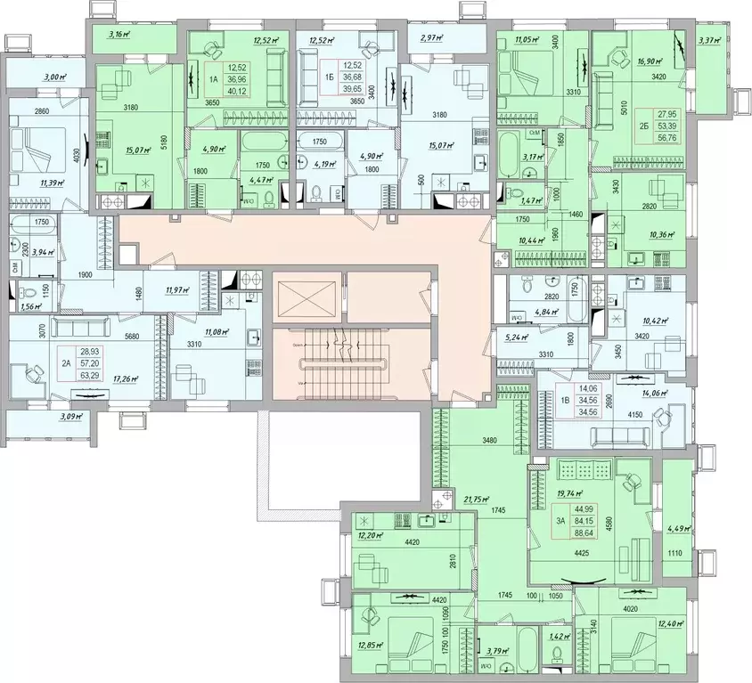 3-к кв. Белгородская область, Белгород ул. Игоря Чернухина (88.64 м) - Фото 2