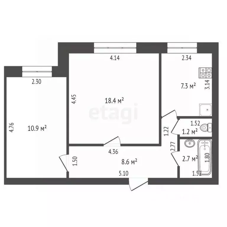 2-к кв. Мордовия, Рузаевка ул. Бедно-Демьяновская, 16 (49.1 м) - Фото 1