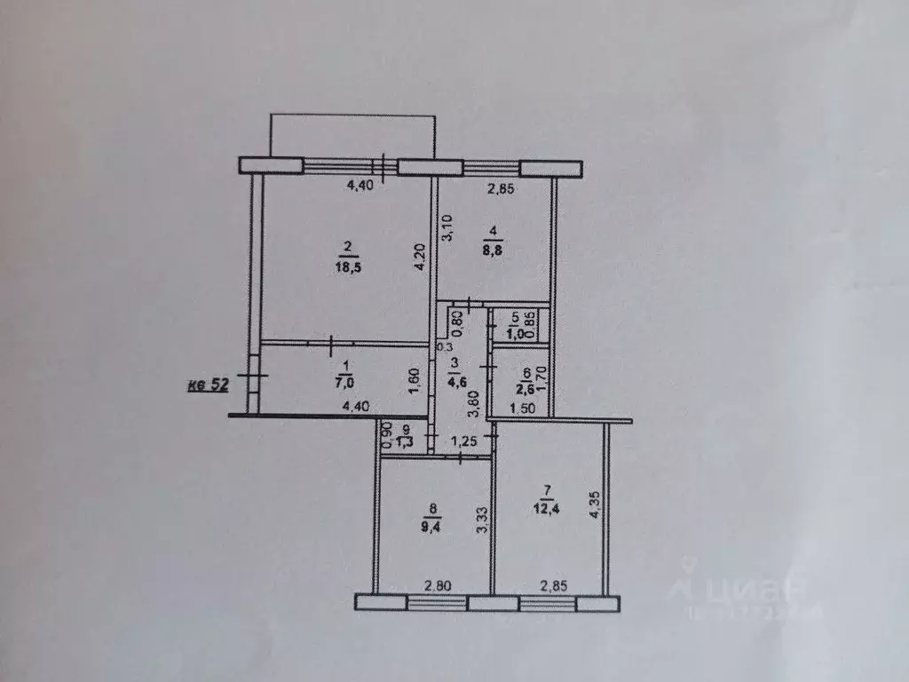 3-к кв. Оренбургская область, Оренбург Театральная ул., 31/1 (65.6 м) - Фото 1