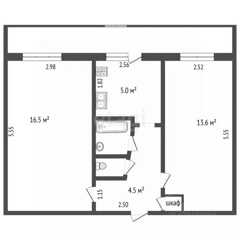 2-к кв. Пермский край, Чернушка Юбилейная ул., 22 (43.4 м) - Фото 0