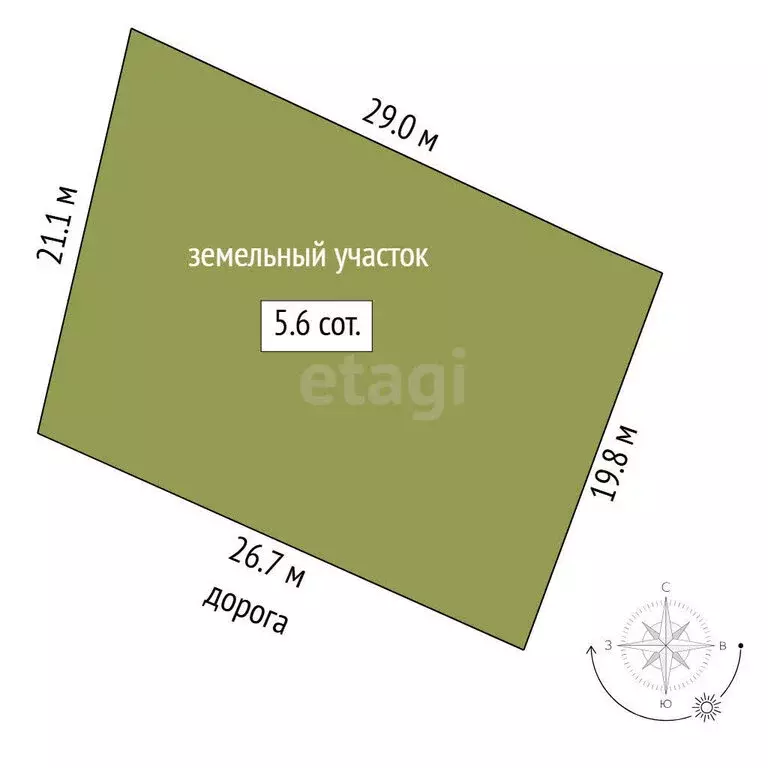 Участок в Тюмень, СНТ Огонёк, Малиновая улица (5.59 м) - Фото 0