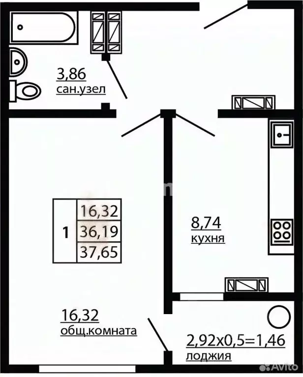 1-к кв. Севастополь ул. Горпищенко, 127к4 (37.65 м) - Фото 2