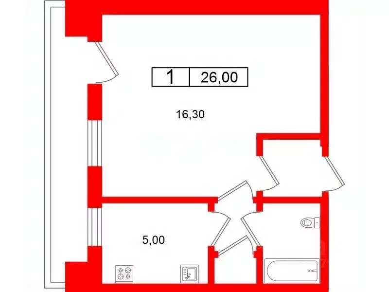 1-к кв. Санкт-Петербург Ленинский просп., 154 (26.0 м) - Фото 1