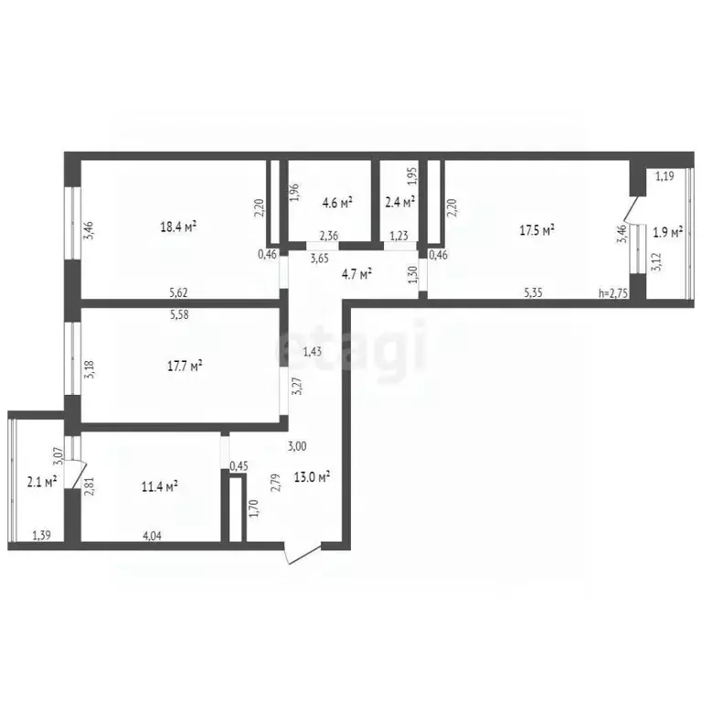 3-к кв. Брянская область, Брянск ул. Горбатова, 10 (89.7 м) - Фото 2