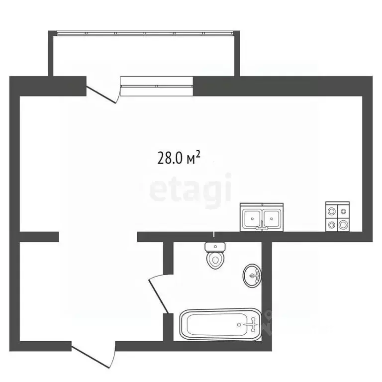 Студия Ростовская область, Батайск ул. Половинко, 280/10к1 (28.0 м) - Фото 0
