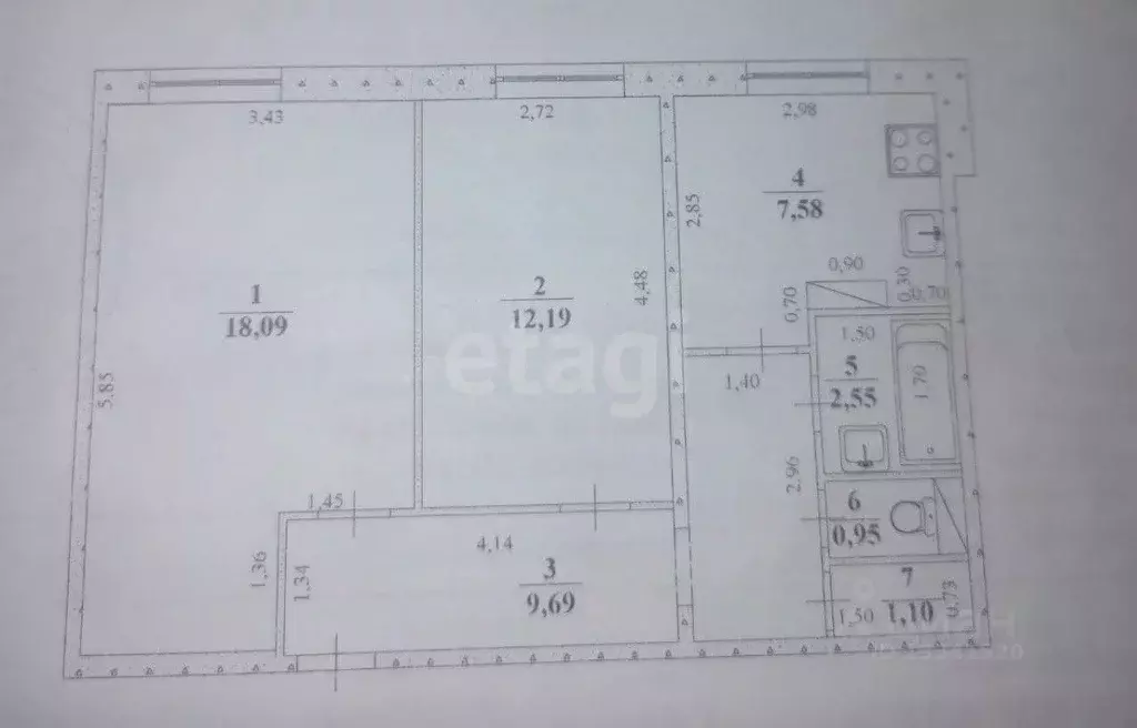 2-к кв. Ульяновская область, Ульяновск ул. Пушкарева, 64 (52.2 м) - Фото 2