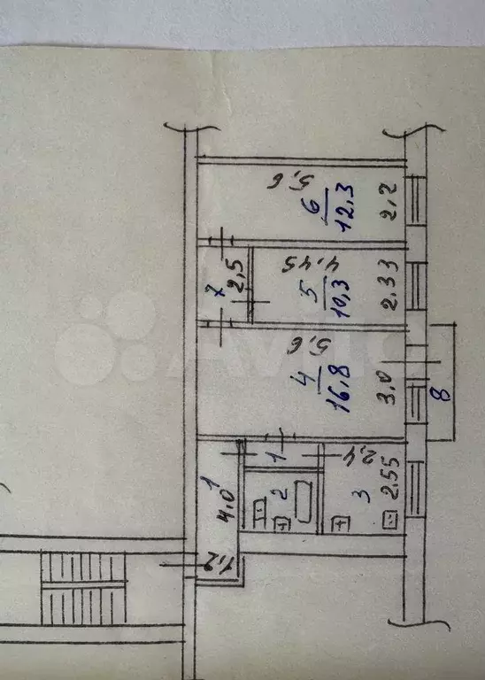 3-к. квартира, 57,6 м, 3/5 эт. - Фото 0