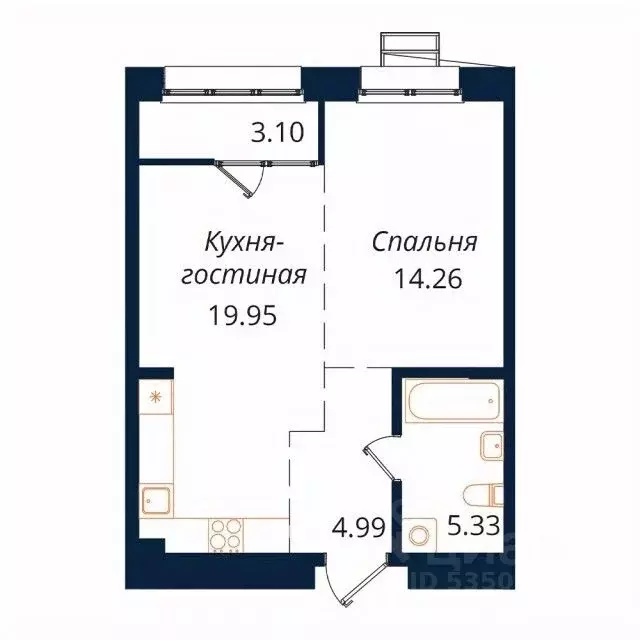 1-к кв. Иркутская область, Иркутск Байкальская ул., 246Б (47.6 м) - Фото 1