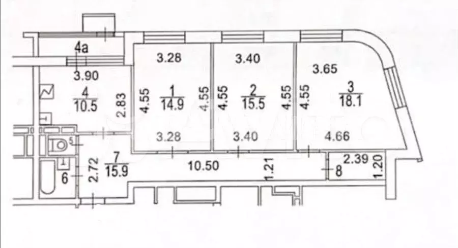 3-к. квартира, 84 м, 8/24 эт. - Фото 0