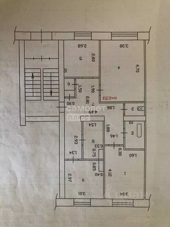 3-к кв. Бурятия, Улан-Удэ ул. Гагарина, 73А (66.9 м) - Фото 2
