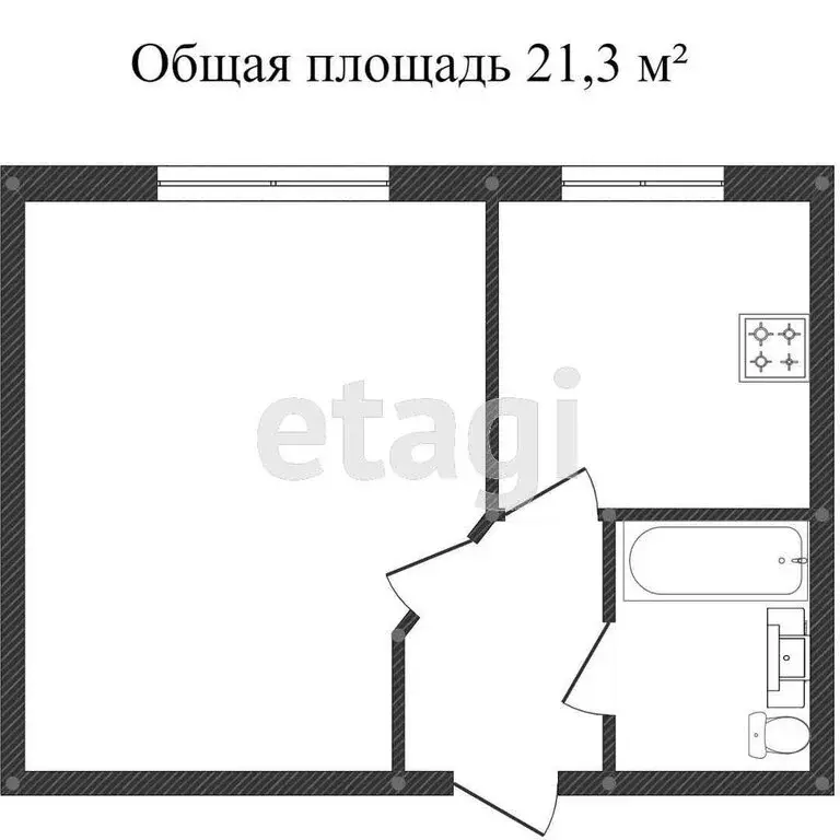 1-комнатная квартира: Калуга, улица Гурьянова, 33 (28.9 м) - Фото 0