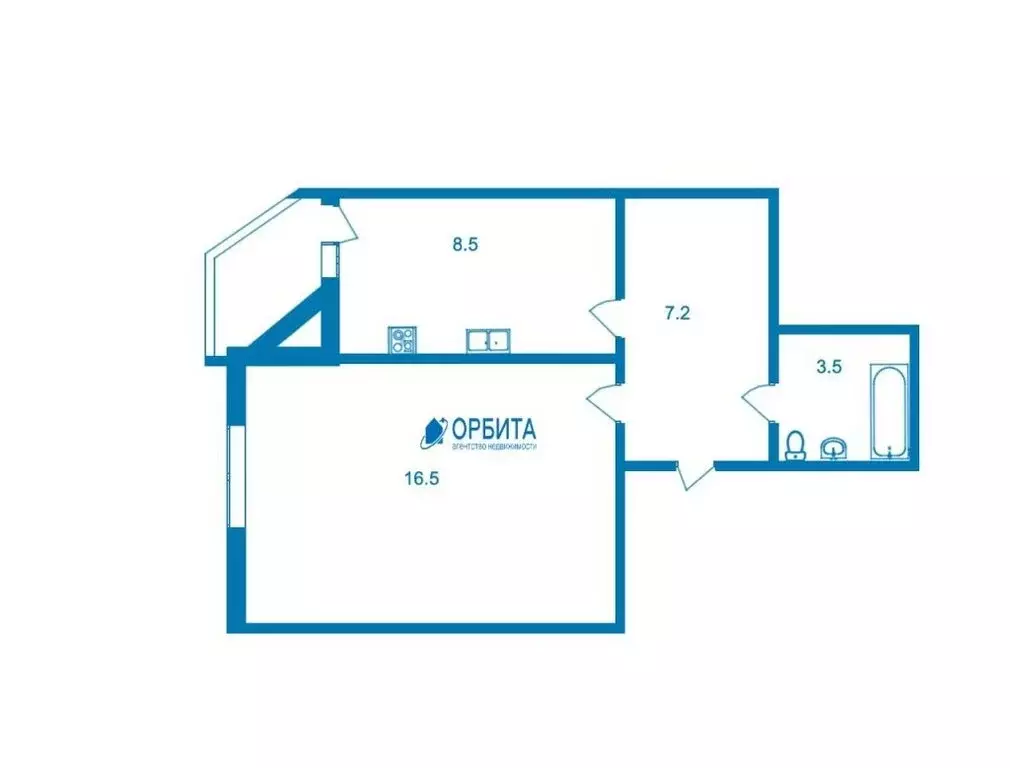 1-комнатная квартира: Тюмень, улица Муравленко, 9 (34.6 м) - Фото 0