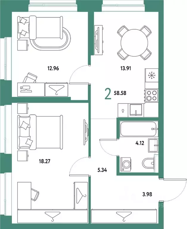 2-к кв. Московская область, Мытищи Страна.Парковая жилой комплекс ... - Фото 1