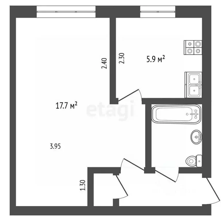 1-к кв. Орловская область, Орел Московская ул., 62 (30.3 м) - Фото 1