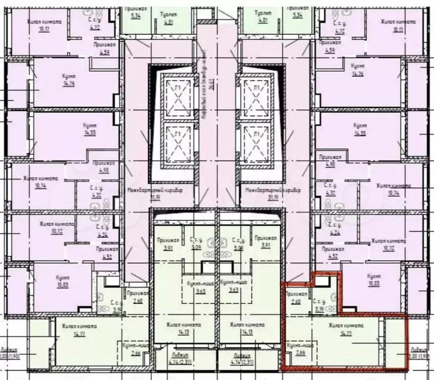 Квартира-студия, 25,2 м, 4/31 эт. - Фото 1