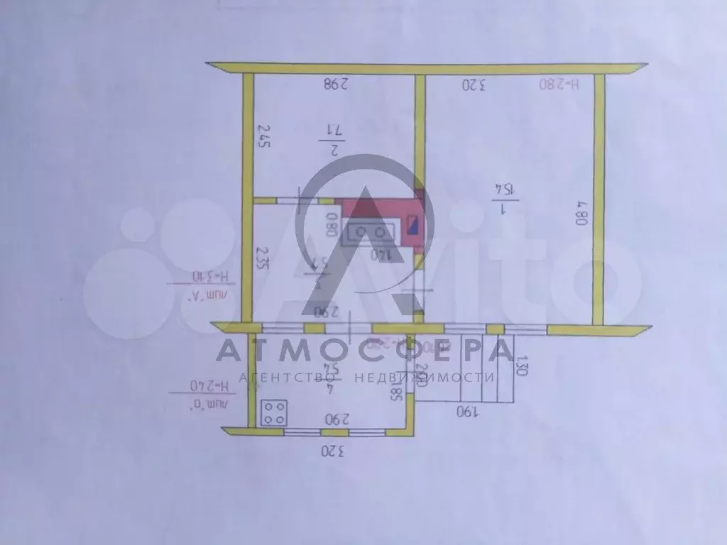 2-к. квартира, 33,6 м, 1/1 эт. - Фото 0