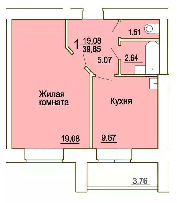 1-к кв. Челябинская область, Миасс просп. Макеева, 85 (38.4 м) - Фото 0