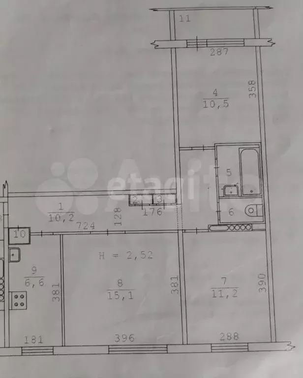 3-к. квартира, 59 м, 2/9 эт. - Фото 0