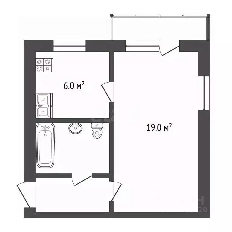 1-к кв. Ярославская область, Рыбинск Солнечная ул., 17 (27.3 м) - Фото 2