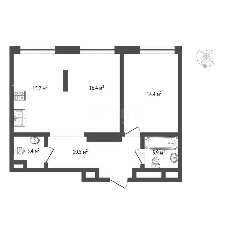 2-к кв. Москва ул. Академика Волгина, 2 (64.3 м) - Фото 2