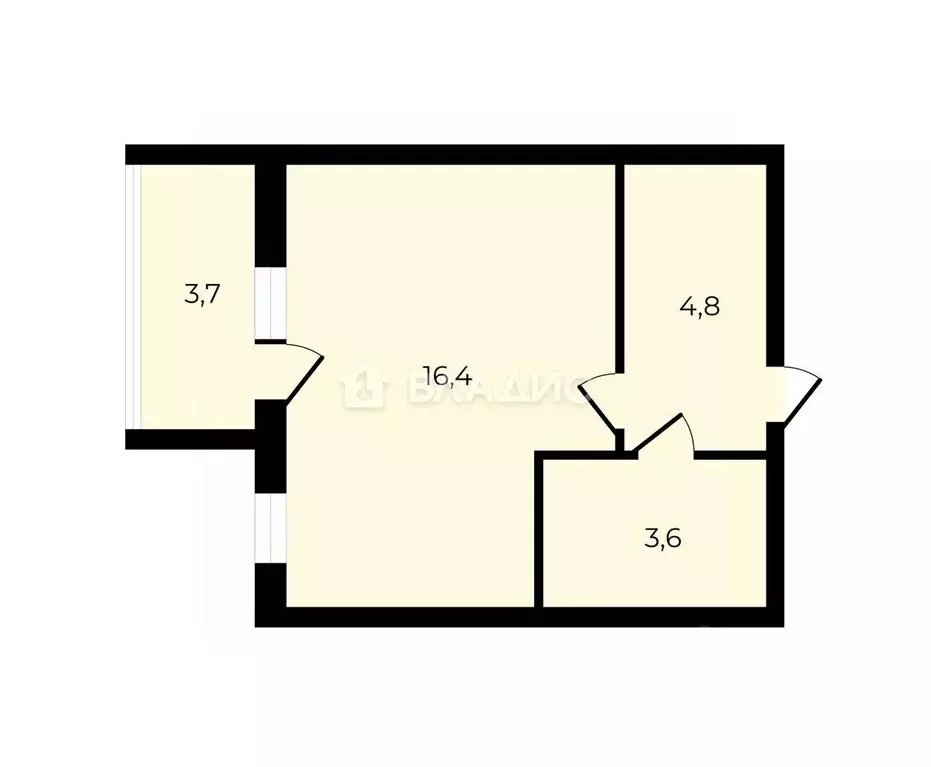 Студия Владимирская область, Владимир ул. Смоленская, 3 (26.5 м) - Фото 2