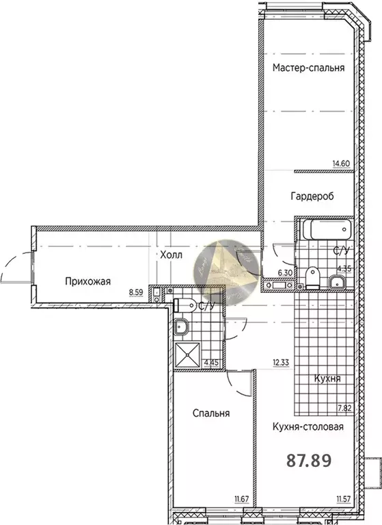 Продаётся 2-к квартира, 87.89 м - Фото 1