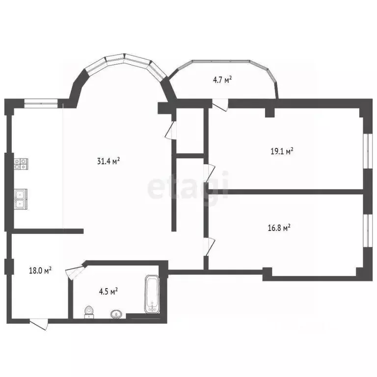 3-к кв. Ростовская область, Ростов-на-Дону ул. Максима Горького, 13/56 ... - Фото 2