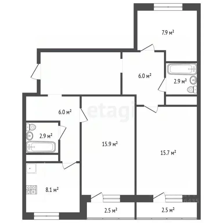 3-к кв. Московская область, Видное Белокаменное ш., 2 (85.0 м) - Фото 2