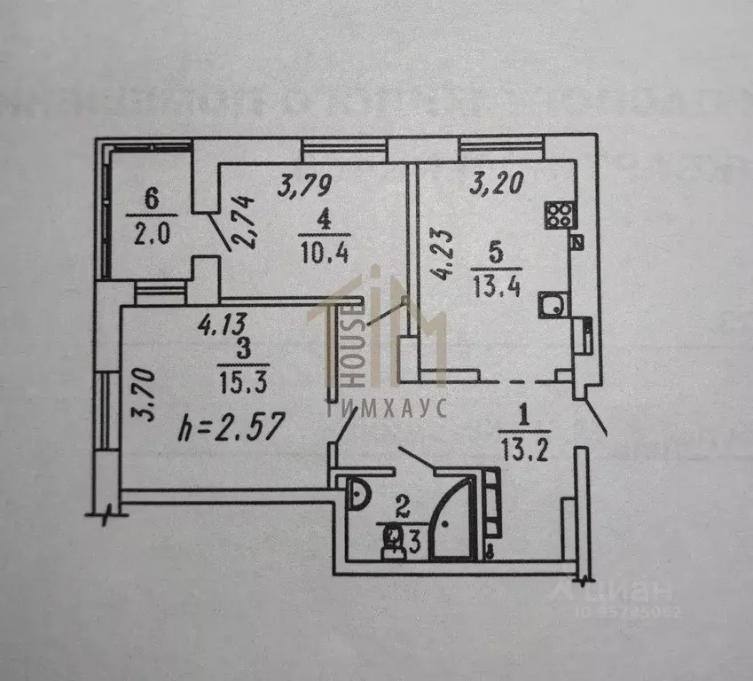 2-к кв. Омская область, Омск бул. М.М. Кузьмина, 23 (58.6 м) - Фото 2