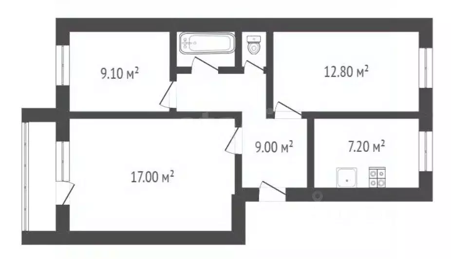 3-к кв. Воронежская область, Борисоглебск Первомайская ул., 83 (58.5 ... - Фото 1