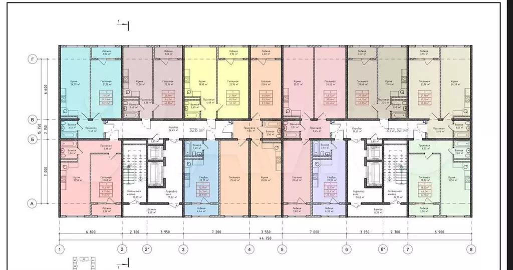 Квартира-студия, 27,8 м, 6/8 эт. - Фото 1