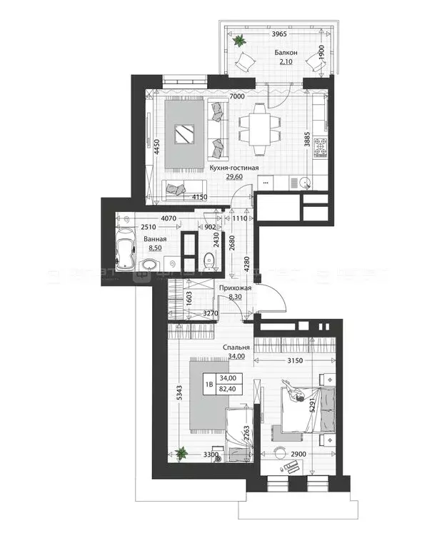 1-комнатная квартира: Казань, Вахитовский район (82.4 м) - Фото 0